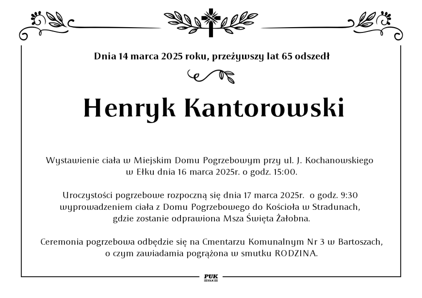 Henryk Kantorowski - nekrolog
